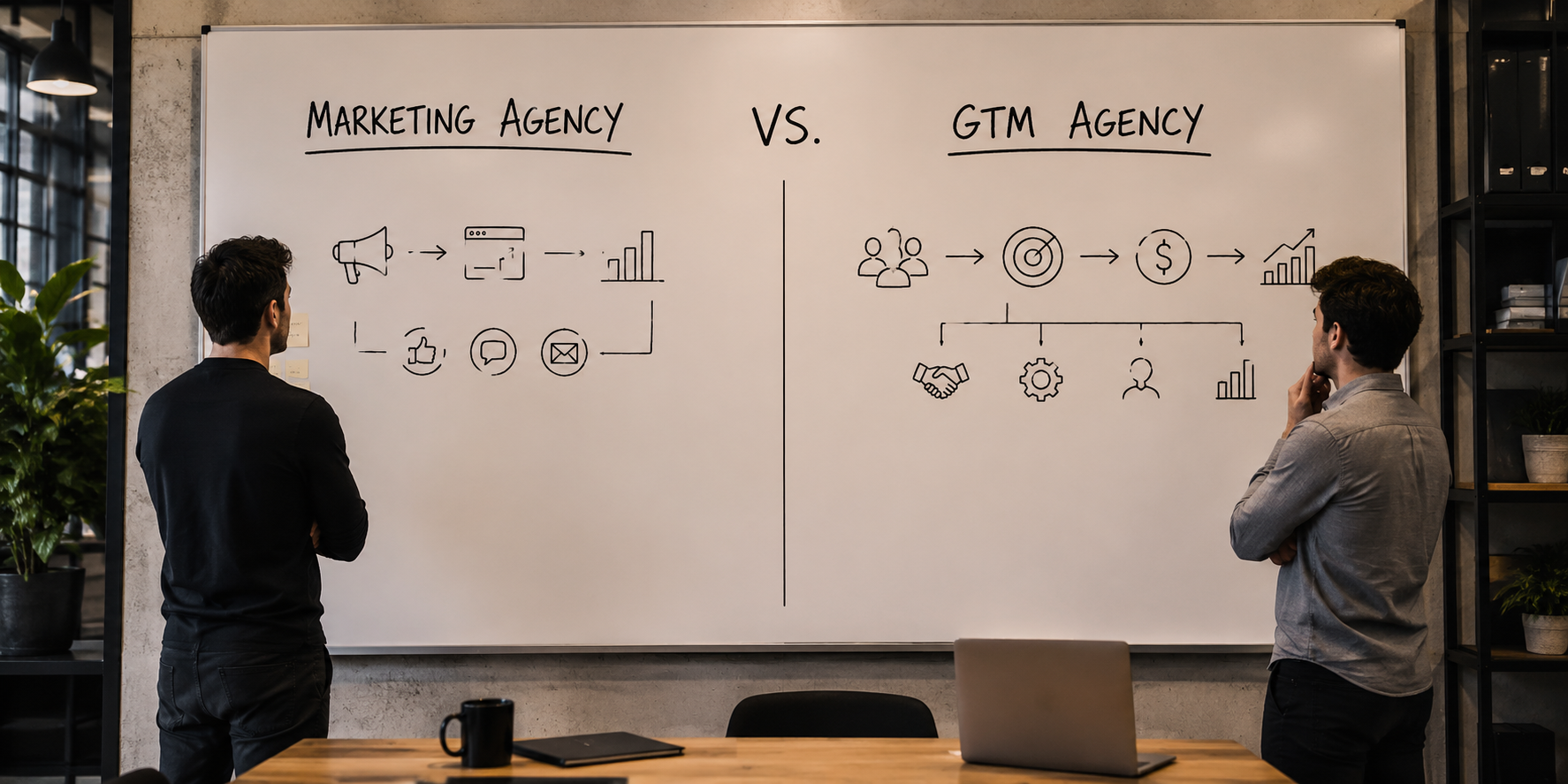 Conceptual image representing the topic: Marketing Agency vs GTM Agency: What's Actually Different.